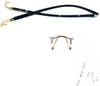 QYAJS 1 Pair Metal Frame Arms Rimless Glasses Legs Eyeglass Eyewear Replacement Temple (Single Hole)