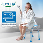 FSA/HSA Eligible Lightweight Shower Chair for Inside Shower and Tub, 6 Height-Adjustable Shower Bench with Padded Seat & Suction Feet, Non-Slip Shower Stool for Elderly and Disabled (400 lbs)