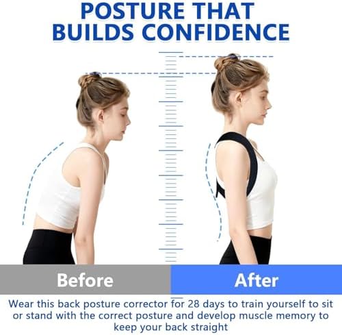 Back Posture Corrector Women and Men - Adjustable Back Brace Posture Corrector for Shoulder & Upper Spine Support- Neck, Shoulder, Clavicle and Back Pain Relief-Breathable