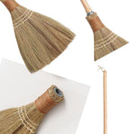 BMart Home Small Natural Whisk Sweeping Hand Handle Broom - Vietnamese Straw Soft Broom for Cleaning - Decoration Items - Indoor - Outdoor - 9.84'' Width, 27.95" Length