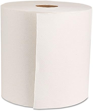 Genuine Joe GJO22700 Hard Wound Roll Towel, 800' Length x 7-8/9" Width, White (Case of 6)