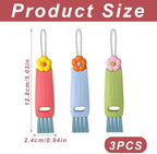 3 in 1 Rotatable Cup Lid Gap Cleaning Brush Set, for Baby Bottle, Insulation Bottle & Tight Spaces, Multifunctional Portable Crevice Cleaner Scrubber Tools, 3 Pcs