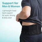 Ultra-Thin & Lightweight Back Brace for Lower Back Pain,Sciatica,Scoliosis,Slipped Disc- Breathable & Adjustable Back Brace Belt for Women and Men under clothes,Black.