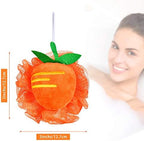 6 Pieces Cute Fruit Bath Shower Sponge Loofahs Mesh Pouf Shower Ball Colorful Cartoon Body Scrubber Balls Shower Mesh for Adults