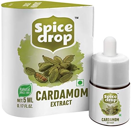 Spice Drop Cardamom Extract - Up to 180 Drops Per Bottle | Tea, Coffee, Cooking, Baking, Dessert | Pure Whole Green Cardamom Pod Extract | No Added Color or Preservative | Vegan (0.17oz, Pack of 1)