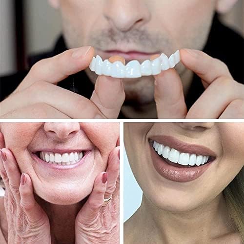 Denture Teeth Temporary Fake Teeth Snap On Top and Bottom for Men and Women, Fix Confident Smile