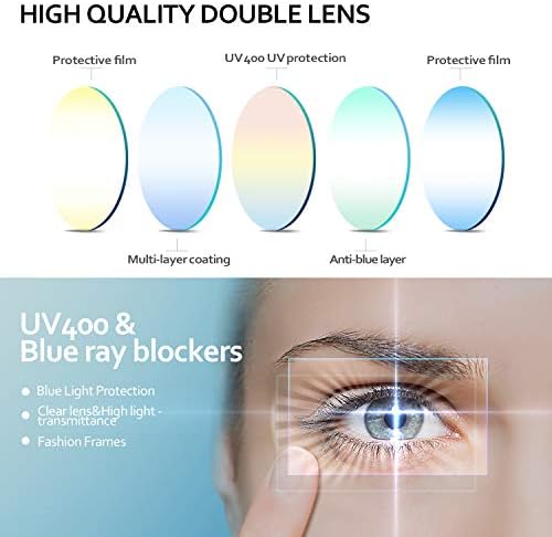 Blue Light Glasses for Kids Girls Boys with Cute Car Case, UV400 Protection, Anti Blue Ray Age3-12