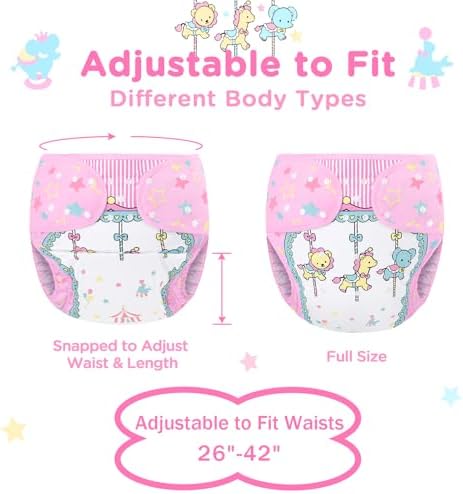 Littleforbig Washable Adjustable Reusable Waterproof Cloth Adult Diaper Wrap Cover One Size - Little Circus