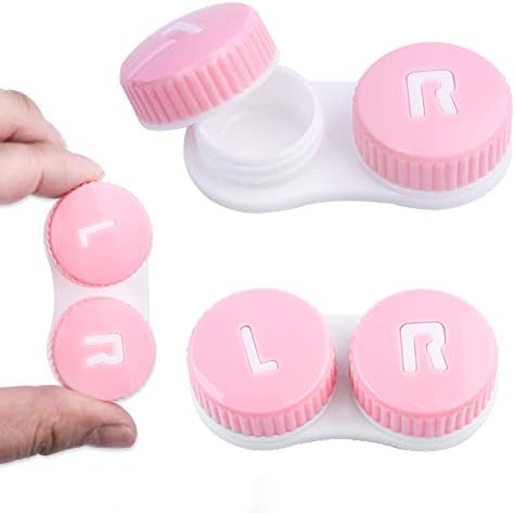 Cute Contact Lens Case Portable Travel Box with Mirror Tweezers Remover Tool Solution Bottle for Office and Outdoor