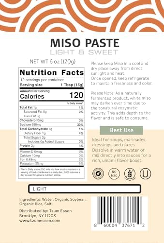 White Miso Paste (Shiro) Umami filled Soup base. Vegan, Kosher & Gluten Free 170g | With Resealable cap