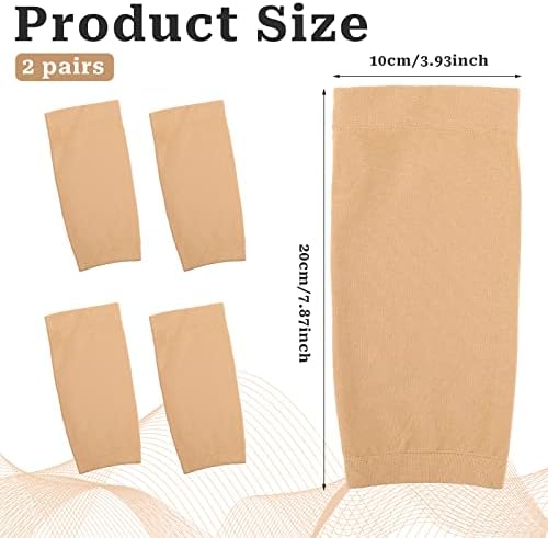 2 Pairs Forearm Tattoo Cover up Sleeve Tattoo Sleeves for Women Forearm Tattoo Cover Sleeve Arm Sleeves for Women Men(Nude, 7.9 X 3.9 Inch)