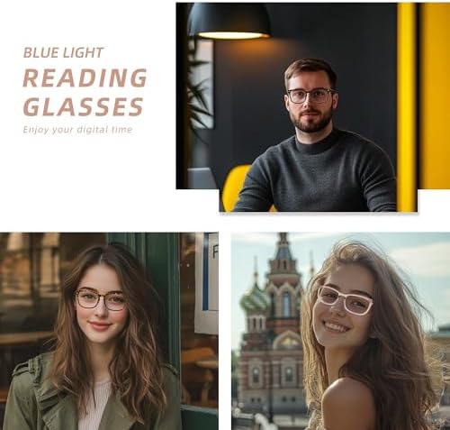 3 Pack Bifocal Reading Glasses For Women Men PC Rectangle Frame Anti Blue-ray Multifocal Readers with Spring Hinge