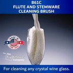 Flute and Stemware Wine Glass Cleaning Brush - Dishwasher Safe, Non-Scratch Flute Cleaner for Crystal Glasses, Champagne Glass, Goblet, Wine Decanter - for Bar & Restaurant by FryOilSaver - B61C