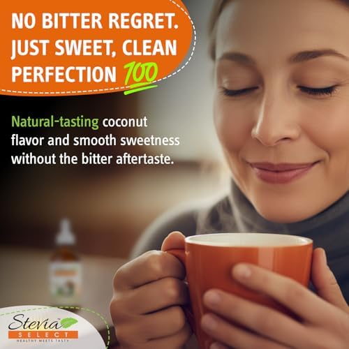 Stevia Select Coconut Flavored Liquid Stevia – Zero Calorie Coffee, Tea, Drink & Baking Sweetener, All-Natural, No Erythritol, Keto-Friendly Sugar Alternative, 300 Servings – 2 Oz (1 Pack)