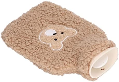 HEEPDD Rubber Hot Water Bottle, Liter Capacity for Warm Comfort, Ideal for Adults and Kids Rubber Hot Water Bottle, Plush Cover, 1 Nan Office and School Supplies (Coffee Color Bear Head)