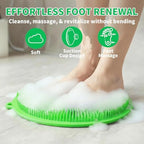 2 Pack Shower Foot Scrubber & Shower Back Scrubber Wall Mounted with Delicate Brush,Gentle Exfoliation Non-Slip Foot Scrubber Mat (Gray and Green)