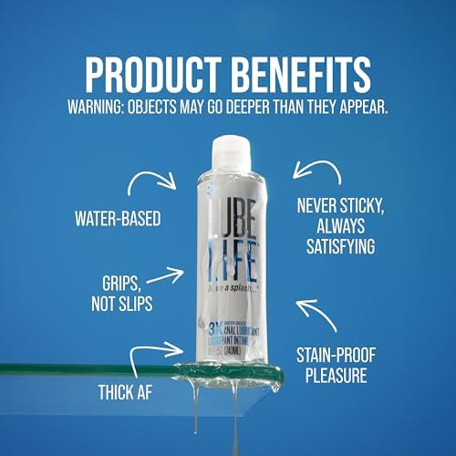 LUBELIFE 3X Anal Lube – Extra Thick Water Based Lube for Men, Women & Couples – Non-Sticky, Toy & Condom Compatible Personal Lubricant, 8 Fl Oz