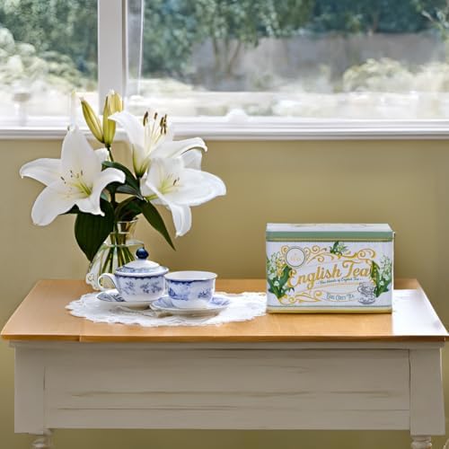 New English Teas Lily of the Valley Tea Tin with 40 Earl Grey Teabags