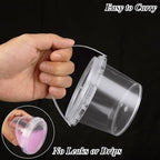 ZOFORTY 80PCS 10 oz Clear Buckets with Lid, Plastic Ice Cream Buckets with Lids and Handles, Drink Rum Buckets for Parties, Plastic 300ml Food Storage Container for Snacks Deli Fruits