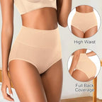 Womens Underwear Full Coverage Panties for Ladies Soft Breathable Cotton Briefs High Waisted Hipster