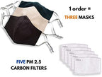 HOPE LOVE SHINE Face Mask Adjustable Filter Pocket Reusable Breathable Washable Cloth Mask Face Masks for Women Men - 3 Pack