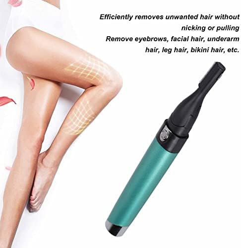 Yinhing Electric Eyebrow Trimmer,Portable Hair Remover Trimmer Painless Shaver Kit for Women Men Lips Armpit Leg Body,Battery Operated (Green)