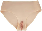 BINOT Crossdresser Panties Silicone Pants Hiding Gaff Boxer Briefs Men Thong for Cosplay Transgender Drag Queen-Brown||Upgrade adds Catheter & Female Tube for Love