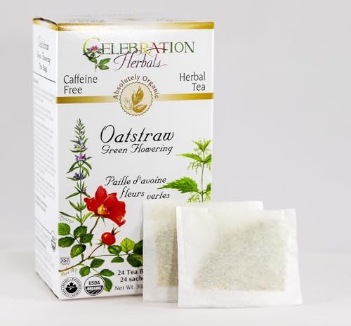 CELEBRATION HERBALS Organic Oatstraw Green Flowering Tea, 24 CT