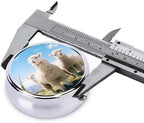 Cute Sheep Print Pill Box Round Pill Case 3 Compartment Mini Medicine Storage Box for Vitamins Portable Pill Organizer Metal Travel Pillbox Pill Container for Pocket Purse Office