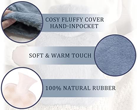 3 in 1 Hot Water Bottle Pouch with Waist Cover, Warm Water Bag, Pouch with Soft Belt, Eye Mask+Funnel, for Pain Relief Waist, Back, Neck