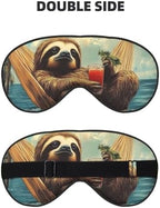 Generic Cute Sloth Print Sleep Mask Soft Comfort Elastic Blackout Eye Mask for Full Night's Sleep Travel and Nap