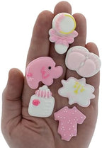 Royal Icing Decorations, Baby Girl, Gender Reveal Party, Baby Shower Edible Kosher Decorations for Cakes and Cupcakes, Cookies and Pastries, 24 Count by Global Sugar Art