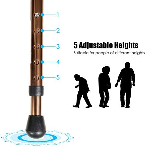 Goplus Walking Cane with Seat, Heavy Duty Aluminum Alloy Crutch Chair with LED Light and Retractable 3 Legs, Portable Anti-Slip Seat Cane, Lightweight Walking Stick for Seniors Elderly