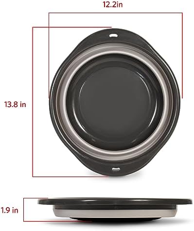 Glad Large Mixing Bowl Collapsible - 5.5L | Foldable Plastic & Rubber Container with Handles for Baking | Dishwasher Safe Kitchen Supplies and RV Essentials
