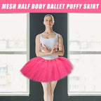 2 Packs Women's Ballet Tutu Skirt - Fluffy Tulle Dance Skirt for Dress-Up Birthday Christmas Tutu Costume for Women