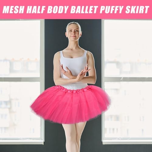 2 Packs Women's Ballet Tutu Skirt - Fluffy Tulle Dance Skirt for Dress-Up Birthday Christmas Tutu Costume for Women