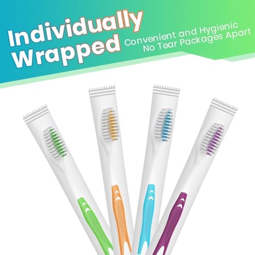 Frekare Bulk Toothbrushes 35 Pack, Individually Wrapped Toothbrushes Pack for Adults & Kids, Disposable Toothbrush Medium Soft for Travel, Donations, Hotels