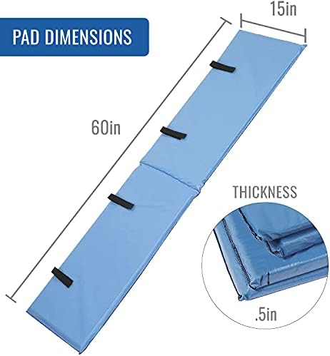 DMI Bed Rail Cover, Bed Rail Padding and Bed Bumper Pad for Elderly, Disabled or Handicapped, Rails Not included, Padded Cover Only, Blue, 60 x 15 x 0.5, 2 Count