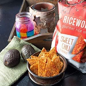 Riceworks Sweet Chili Rice Chips & Snacks, Non GMO, Gluten Free, 5.5 oz. per bag (Sweet Chili, 6 Pack)