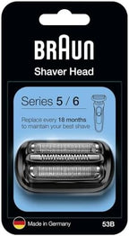 Braun Series 5 Electric Shaver Replacement Head, Easily Attach Compatible Head for New Generation Series 5/6 Shavers, 53B, Black