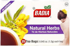 Badia Natural Herbs Tea, 25 Tea Bags (Pack of 2) – Herbal Blend for Brewing Hot or Iced Tea
