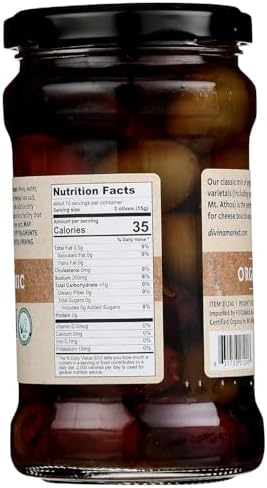 DIVINA Organic Pitted Greek Olive Mix 10.2 oz (2-Pack)