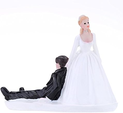 Anself Synthetic Resin Bride & Groom Wedding Cake Topper Romantic Wedding Party Decoration Adorable Figurine Craft Gift