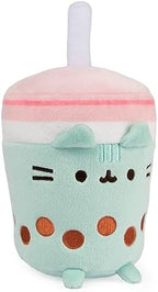 GUND Pusheen Boba Tea Cup Plush Cat Stuffed Animal for Ages 8 and Up, Green/Pink, 6”
