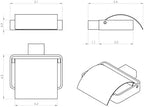Gedy Gedy 5425-13 Square Polished Roll with Cover, Chrome