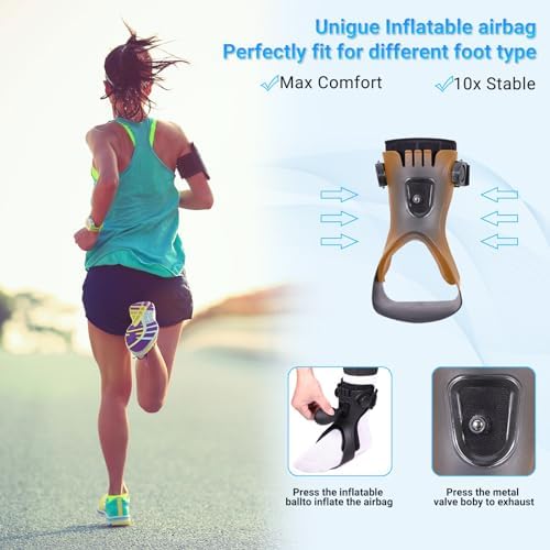 AFO Foot Drop Brace,Medical Ankle Foot Orthosis for Hemiplegia Stroke Varus Walking Support Shoes,Ankle Brace Stabilizer with Inflatable Airbag (Right, X-Large)