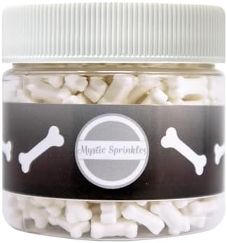 Mystic Sprinkles Halloween Candy Shape Sprinkles (White Bones, 2oz Jars)