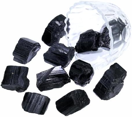 Black Tourmaline Crystals, Bulk Crystals, Crystals and Healing Stones, Rocks for Tumbling, Amathesis Crystal, Raw Crystals Bulk, Calcite Crystal for Decoration, Wicca, Reiki, Chakra, Energy(1LB)