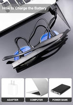OKH Reading Glasses with Light Metal Frame Magnifier Reading Glasses Rechargeable Bright Led Readers Glasses for Men Women