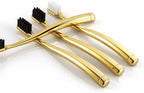 JoyMax Gold Edition Toothbrush Set (4 Pack) Luxury Dense Soft Bristles, Premium Gold Handle, 3200+ Bristles